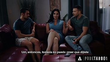 PURE TABOO Stepmom Sheena Ryder Surrenders To Stepsons DP Threesome Request – SPANISH SUBTITLES